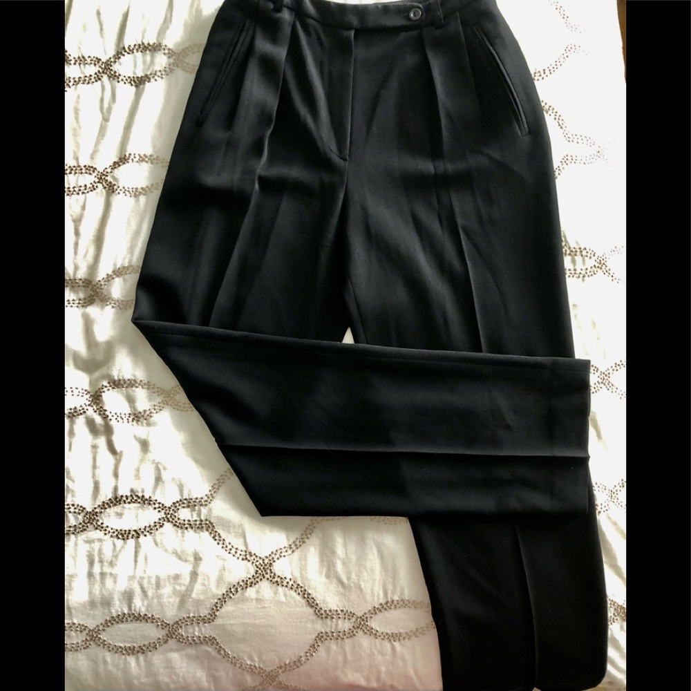 Emanuel Ungaro pleated wool trousers with belt loops on side pockets